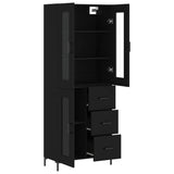 Highboard Black 69.5x34x180 cm Engineered Wood 3198594