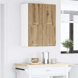 Hanging Cabinet 2 pcs Artisan Oak and White Engineered Wood 884177