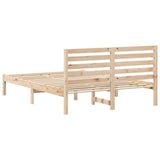 Bed Frame with Headboard Brown 140 x 190 cm Solid Pine Wood 872296