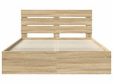 Bed Frame with Headboard Sonoma 120 x 190 cm Solid Pine Wood 3411770