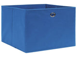 Storage Boxes 10 pcs Non-woven Fabric 28x28x28 cm Blue 325197