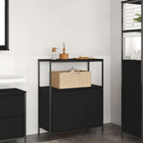 Bathroom Cabinet with Shelves Black Oak 76.5x35x95 cm 861917