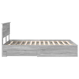 Bed Frame with Drawer Grey Sonoma 120 x 200 cm Engineered Wood 3408295