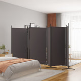 6-Panel Room Divider Brown 520x180 cm Fabric 350271