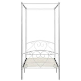 Canopy Bed Frame without Mattress White Metal 120x200 cm 284428