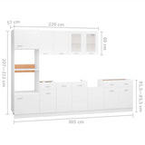 7 Piece Kitchen Cabinet Set Lyon White Engineered Wood 3067623