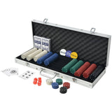 Poker Set with 500 Chips Aluminium 80180
