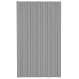 Roof Panels 12 pcs Galvanised Steel Grey 80x45 cm 317201