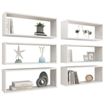 ZNTS Wall Cube Shelf 6 pcs High Gloss White 60x15x23 cm Engineered Wood 807153