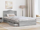 Bed Frame with Drawer Grey Sonoma 90 x 200 cm Engineer Wood 3413455