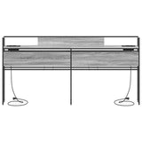 Storage Headboard with Shelf Grey sonoma 200 cm Engineered wood 859663