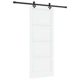Sliding Door 83 x 211 cm Engineered Wood White and Black 3450116