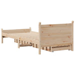 ZNTS Bed Frame without Mattress 100x200 cm Solid Wood Pine 3309776