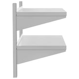 2-Tier Wall Shelf 75x40x60 cm Silver Stainless Steel 30312