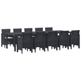 Garden Dining Set with Cushion 11 pcs Anthracite and Cream 3378756