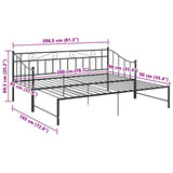 Sofa Bed Frame Black Powder-coated metal Single 324776