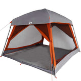 Family Tent Cabin 6-Person Grey and Orange Waterproof 4009568