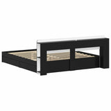 Bed Frame with Storage Black 200 x 200 cm Engineered Wood 3433605