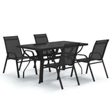 5 Piece Garden Dining Set Black 3095979