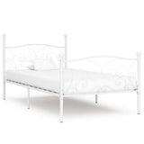 Bed Frame White Metal, Plywood Single Durable Bed Frame 284448