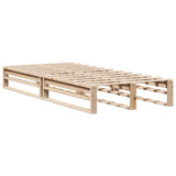 ZNTS Bed Frame without Mattress 100x200 cm Solid Wood Pine 3306489