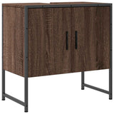 Bathroom Sink Cabinet Brown Oak 60x33x60 cm Engineered Wood 842460