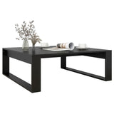 Coffee Table Black Engineered Wood Coffee Table Square Modern 808631