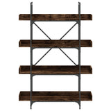 Bookcase 4-Tier Smoked Oak 100x33x145.5 cm Engineered Wood 837694