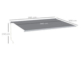 4x3m Full Cassette Electric/Manual Retractable Awning with Remote Controller, Sun Canopies for Patio T3398P315946