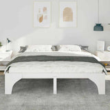 Bed Frame White 200 x 200 cm Solid Pine Wood 872975