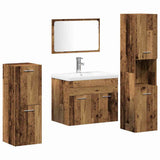 Bathroom Furniture Set with Door 4 pcs Old Wood Engineered Wood 3332599