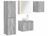 Bathroom Cabinet Set 5 pcs Grey Sonoma 53 x 15.5 x 70 cm 3407308