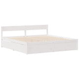 Bed Frame without Mattress White 180x200 cm Super King Solid Wood Pine 3307114