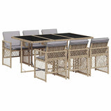 Garden Dining Set Beige, Light grey 3210732