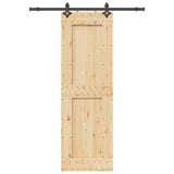 Sliding Door NARVIK Natural and Black 70 x 210 cm 3445323