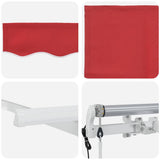 Retractable Awning Red 350 x 200 cm Fabric 3329749