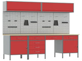 Work Cabinet Set with Drawer with Storage Manual 10 pcs Red 3321481