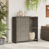Storage Cabinet with Shelf Grey 100 x 36 x 102 cm Rattan 4103823