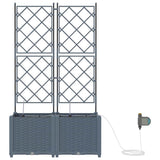 Garden Planter 2 pcs LiGht Grey 80 x 40 x 142 cm Plastic 42002897