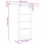 Sliding Door ORKDAL White and Black 93 x 202 cm 3332204