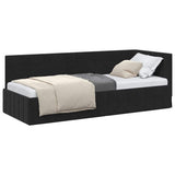 Corner Bed Frame with Headboard Black 80 cm x 200 cm Velvet 42016373