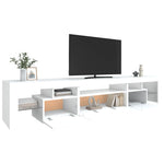 ZNTS TV Cabinet with LED Lights White 215x36.5x40 cm 3152794