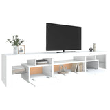 TV Cabinet with LED Lights White 215x36.5x40 cm 3152794