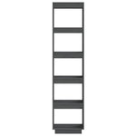 Book Cabinet/Room Divider Grey 40x35x167 cm Solid Wood Pine 810856
