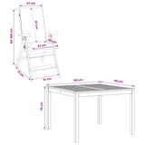 3-Piece Garden Dining Set Natural Solid Acacia Wood 3434608