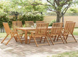 Garden Chair Set of 8 Natural Wood Solid Acacia Wood Standard 3075053