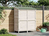 Garden Shed with Roof White 106 x 56 x 176.5 cm Solid Fir Wood 42033465