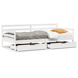 Daybed with Drawers without Mattress White 90x190 cm Single Solid Wood 3302062