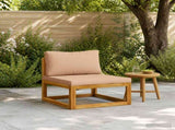Sectional Middle Sofa with Cushions Solid Acacia Wood Natural 42028337