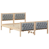 Bed Frame Light Grey 140 x 190 cm Solid Pine Wood 3394293